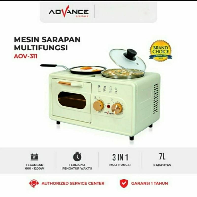 Advance AOV-311 Mesin Sarapan Multifungsi Oven 3in1 Multifunction Breakfast Machine Garansi Resmi SN