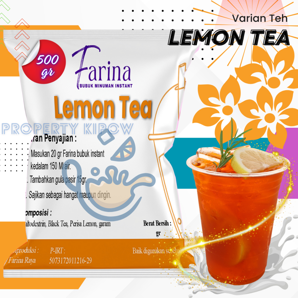 

FARINA Bubuk Minuman Lemon Tea - Bubuk Minuman Lemon Tea 500gr Plain