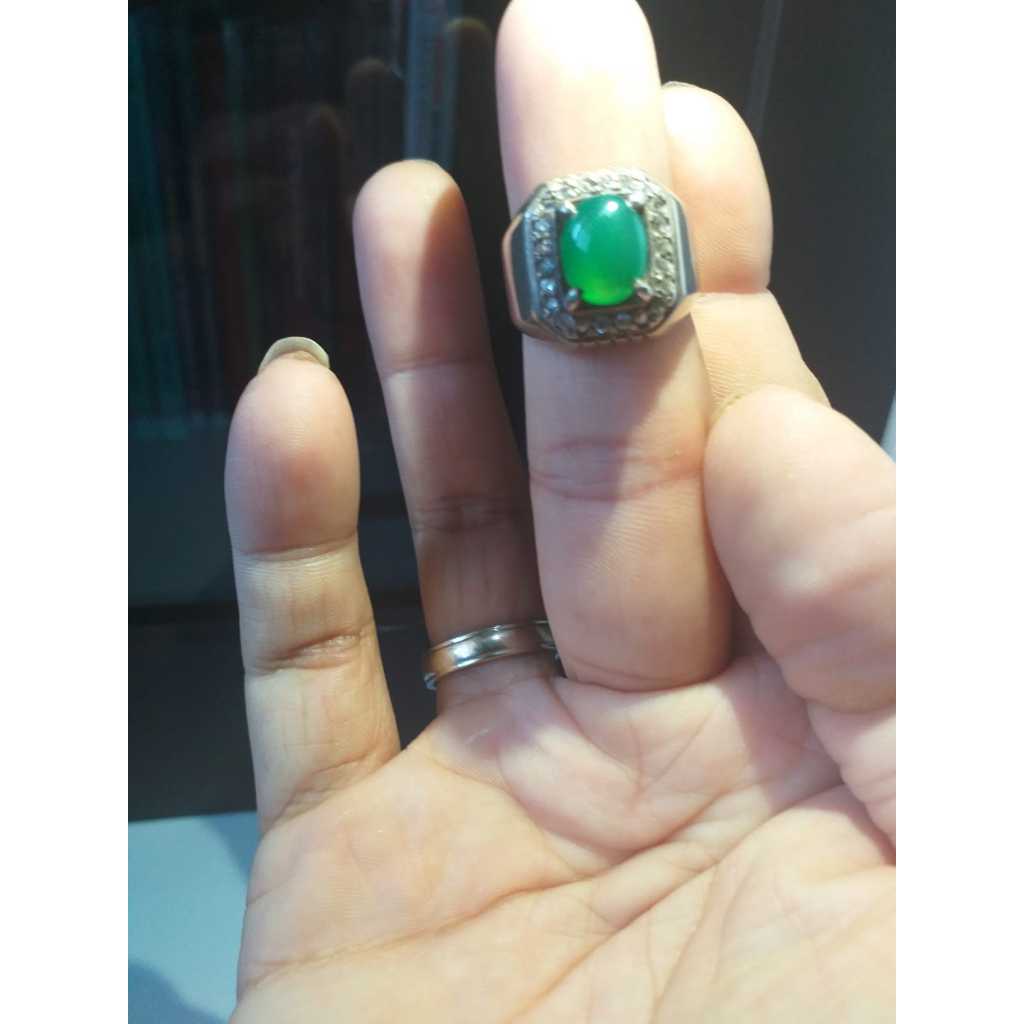 Cincin Batu Hijau Garut - Natural