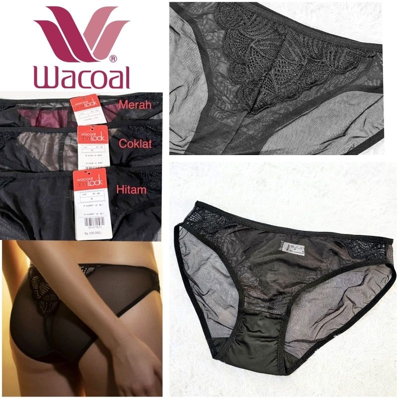 PANTY MINI WACOAL SEXY LOOK WANITA BLACK IP 4338 R1 CELANA DALAM CD TRANSPARAN TEMBUS PANDANG IP4338