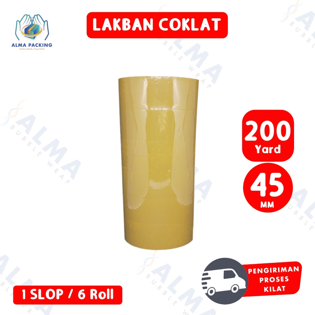 

Lakban OPP Tape / Lakban Coklat Tape 200 Yard (1 Slop)