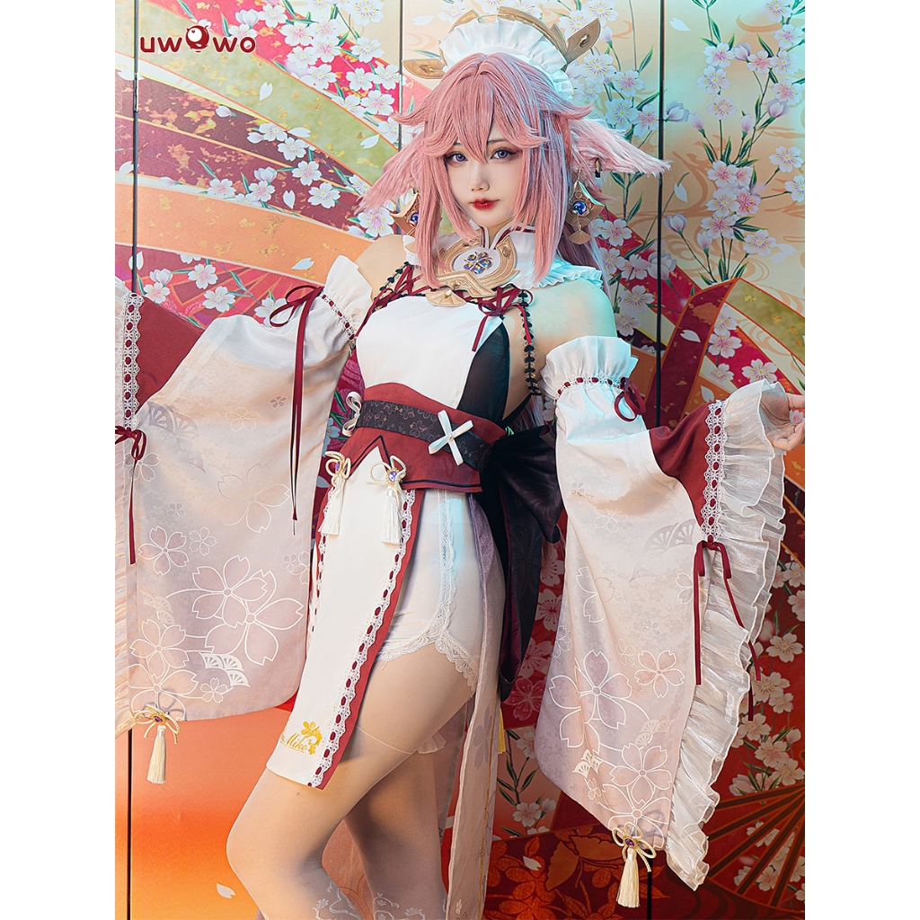 【Uwowo】Genshin Impact cosplay Yae Miko cosplay Costume and Yae Miko Wig