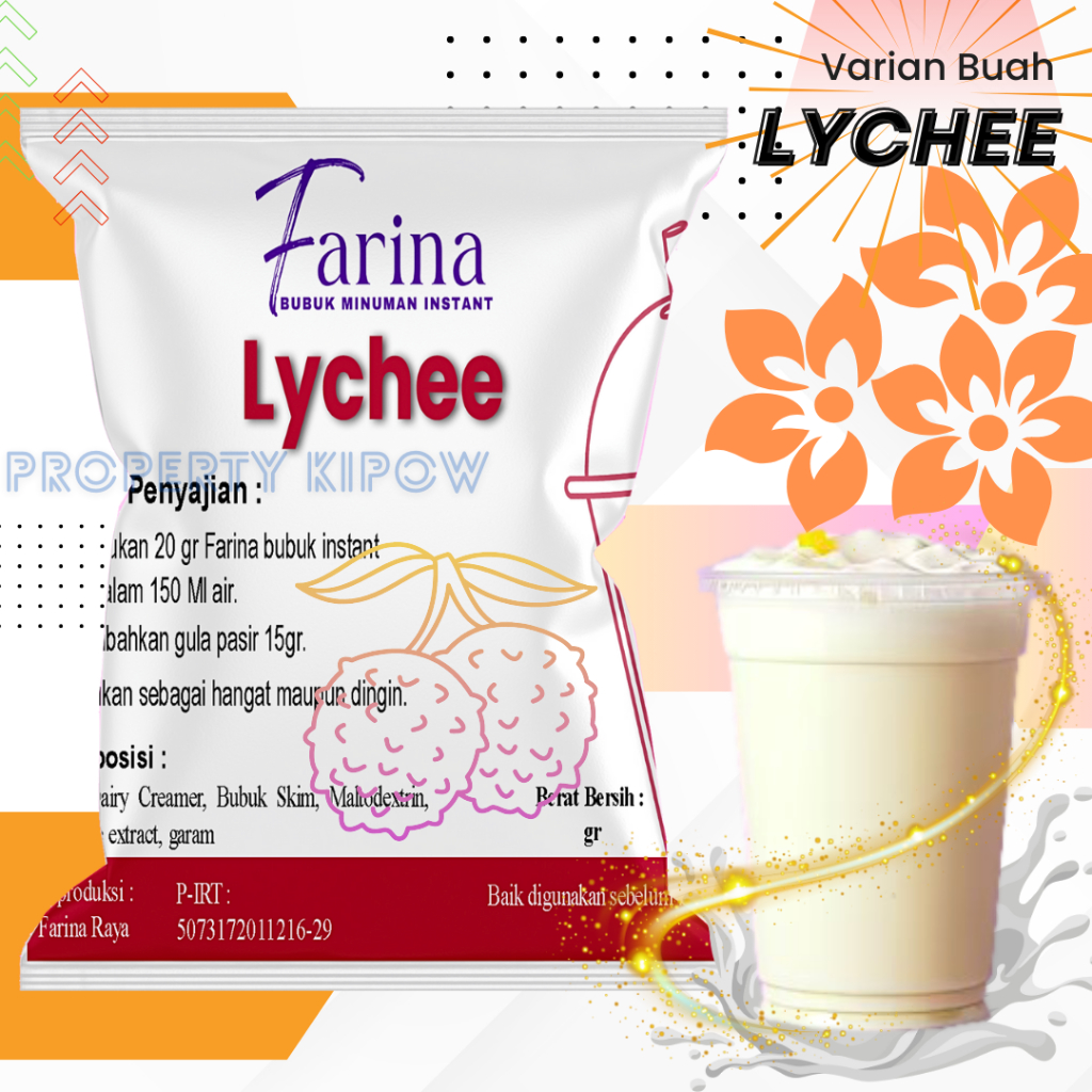 

FARINA Bubuk Minuman Lychee - Bubuk Minuman Lychee 1kg Plain