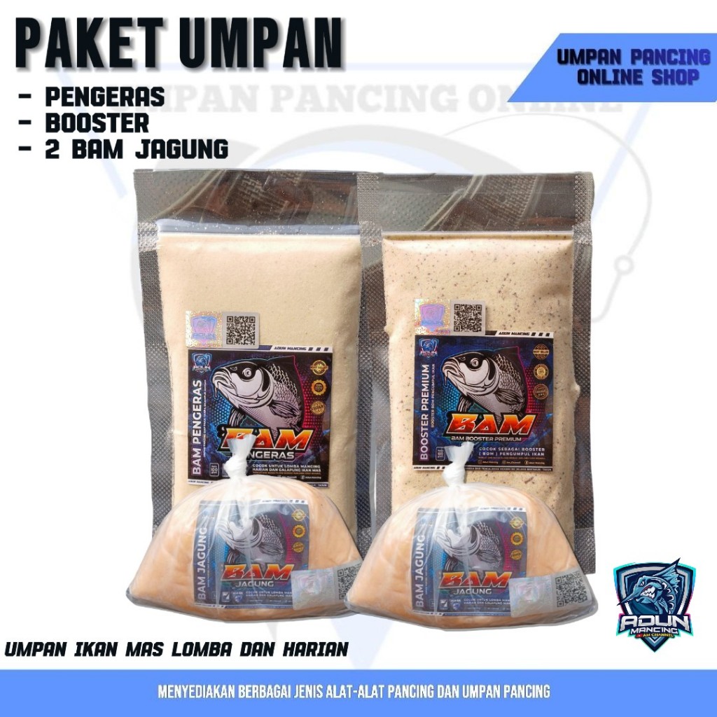 Paket umpan pancing bam jagung adun mancing / umpan ikan mas paling ampuh