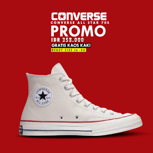 SEPATU  PRIA WANITA CONVERSE ALL STAR 70S HITAM BLACK PUTIH ABU ABU MERAH GRADE ORIGINAL 1:1