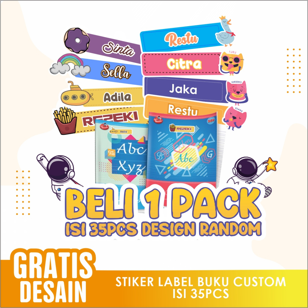 

Stiker Label Buku Pelajaran DESIGN RANDOM isi 35 pcs
