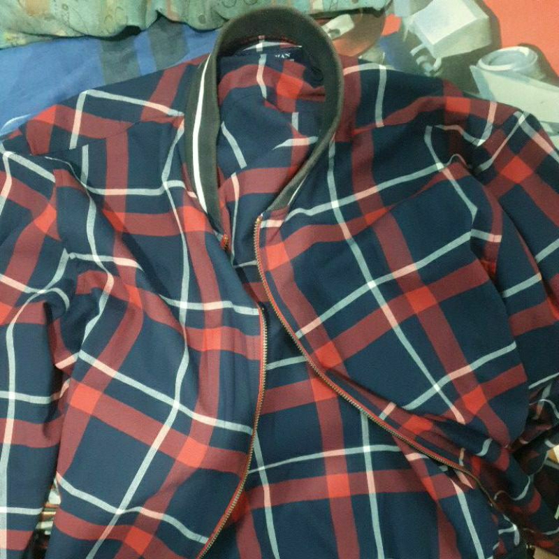 jaket tartan zara man