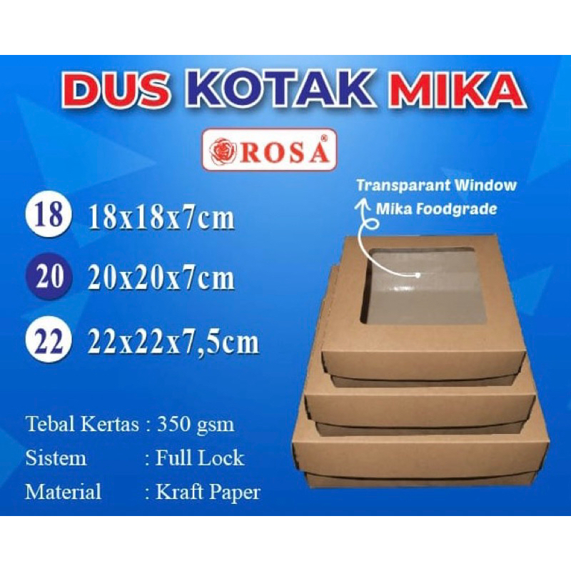 

Dos kotak window (Laminasi) uk.18x18x7 @10cs (lembar)
