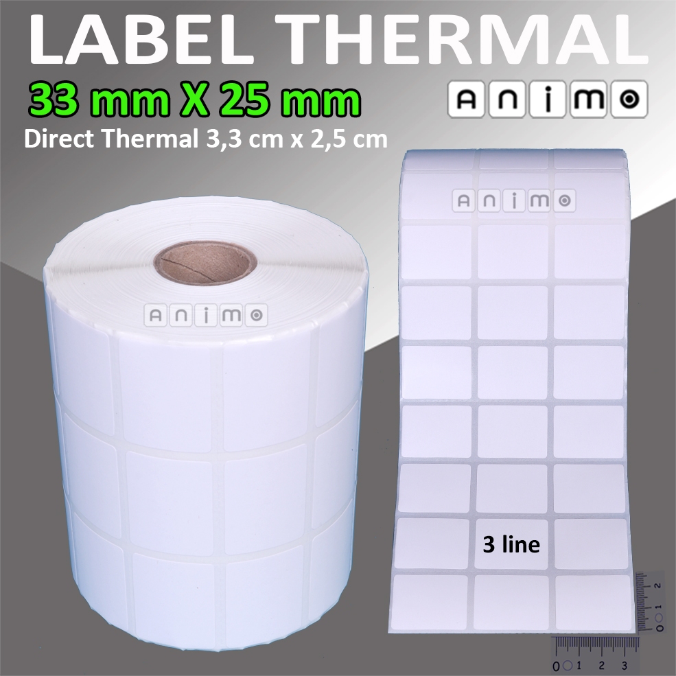 

RB LABEL THERMAL 33X25 - Label Barcode Direct Thermal 33 X 25 mm - Stiker Thermal 33x25 - 2 Line - 3