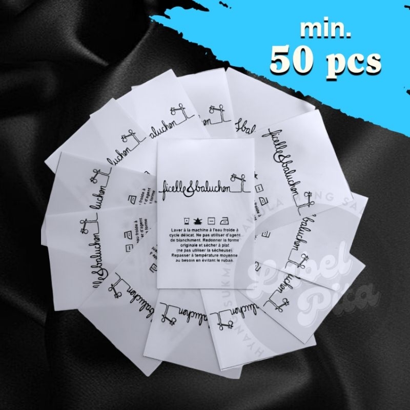 Label Pita Label Baju Label Pakaian Label Satin TagWash 3 cm