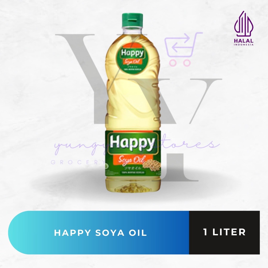 

Happy Soya Oil / Minyak Kedelai Botol 1 Liter