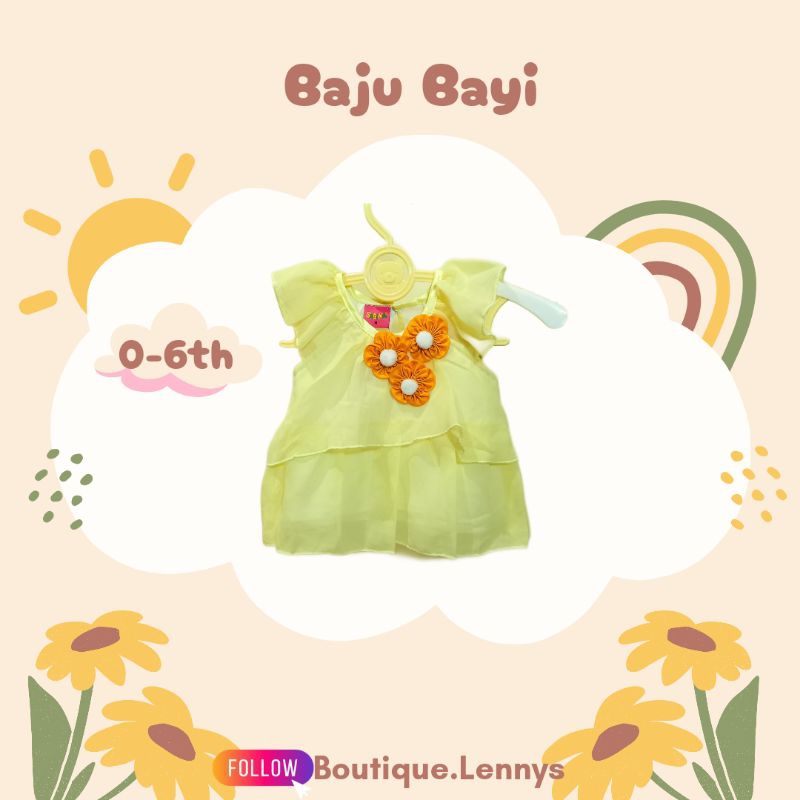 BAJU ANAK EX RAMAYANA MALL DRESS BAYI KUNING