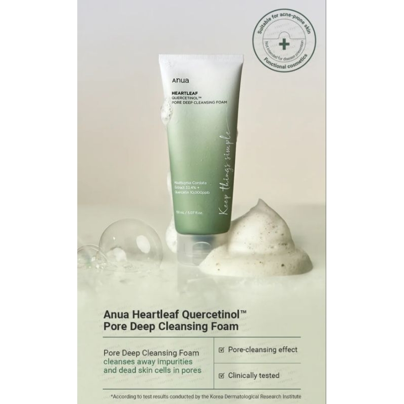 Anua Hearleaf Quercetinol Pore Deep Cleansing Foam