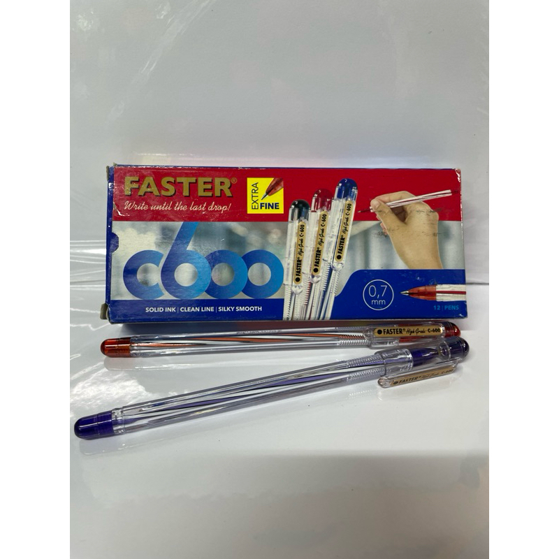 

PULPEN FASTER C-600 0,7 HITAM-BIRU 12pcs