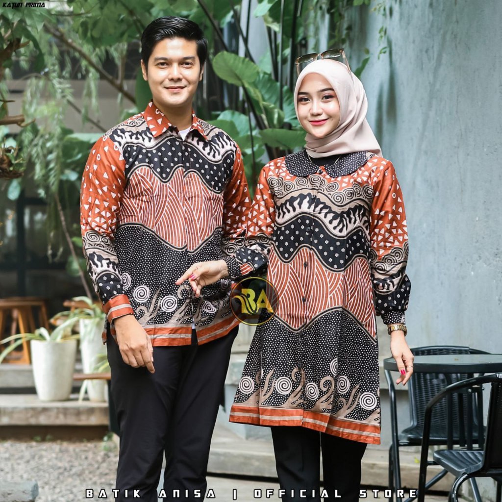 Baju Batik Tunik Couple Modern M L XL XXL XXXL(JUMBO) Set Baju Couple Kemeja Tunik Terbaru
