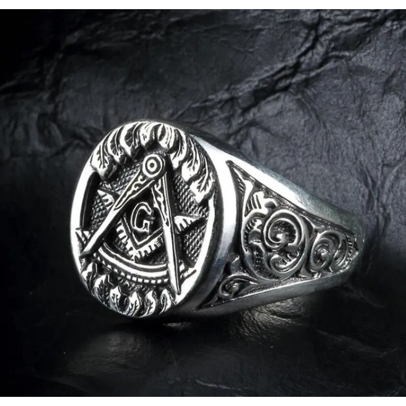 Cincin Masonic Viking / Vintage Punk Ring Adjustable