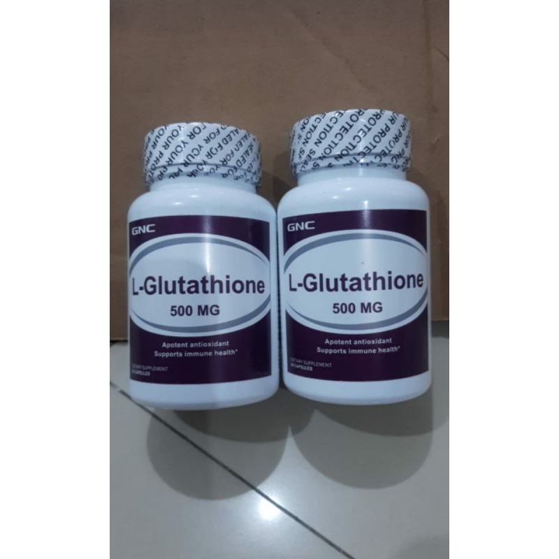 GNC L Glutathione 500 MG Suplemen Kulit Pemutih Badan dan wajah Isi 60 Kapsul Asli Original