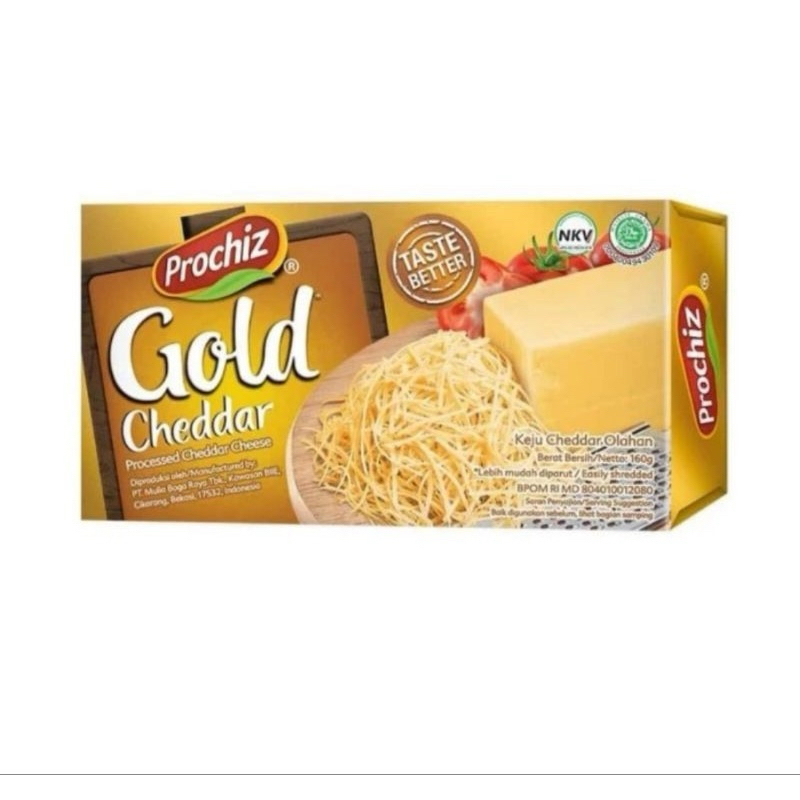 

Prochiz Gold 160gr / Keju Cheedar / Keju Kualitas