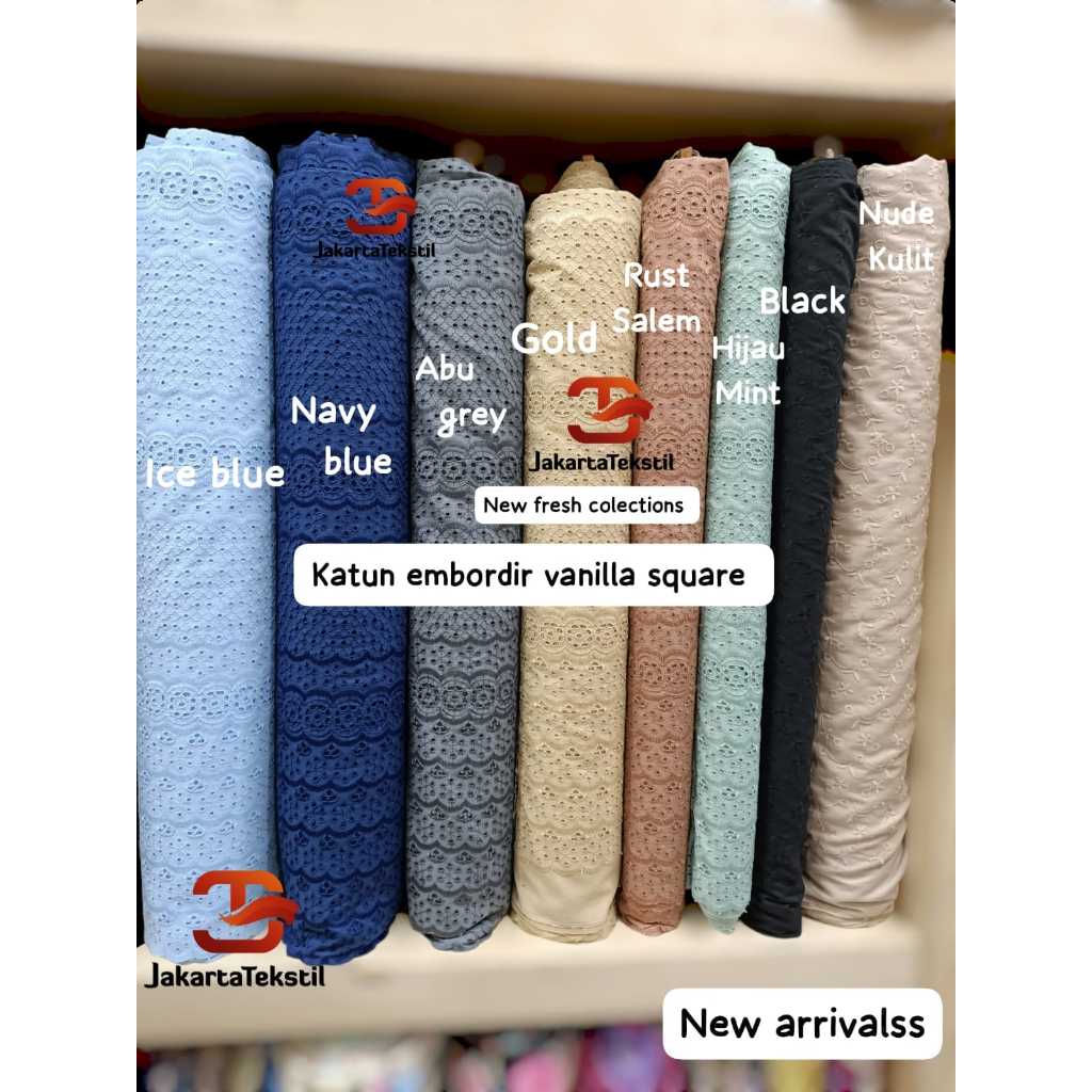 Kain Katun Embos Kebaya / Katun jaguard / Katun motif bolong bolong / katun bintik