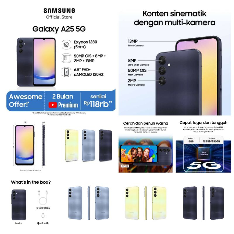 Samsung Galaxy A25 5G Smartphone 8GB 256GB