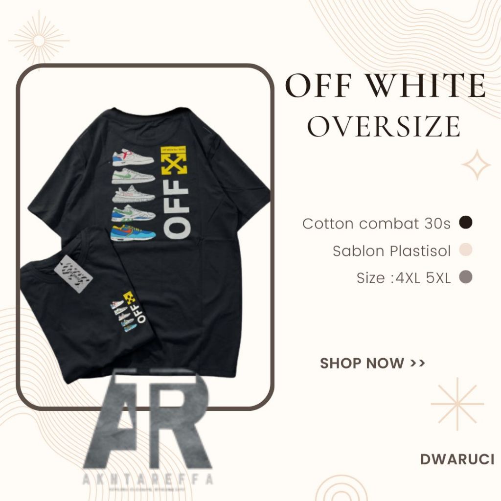 Baju Kaos Pria Big Size Off White Kaos Jumbo Pria Size 4xl 5xl Offwhite Oversize T-Shirt Overfit Fat