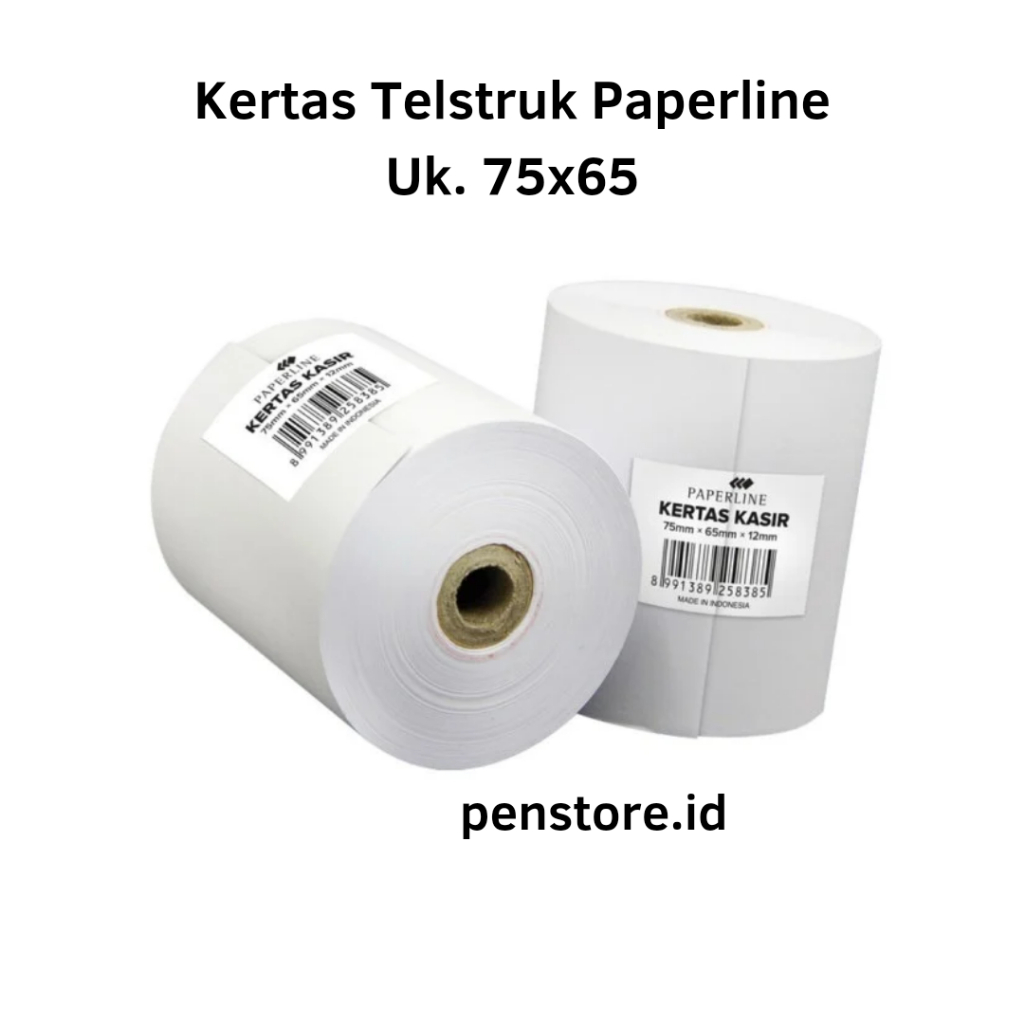 

(Roll) Kertas Kasir HVS Paperline 75x65 Telstruk Kalkulator Paper Cashier
