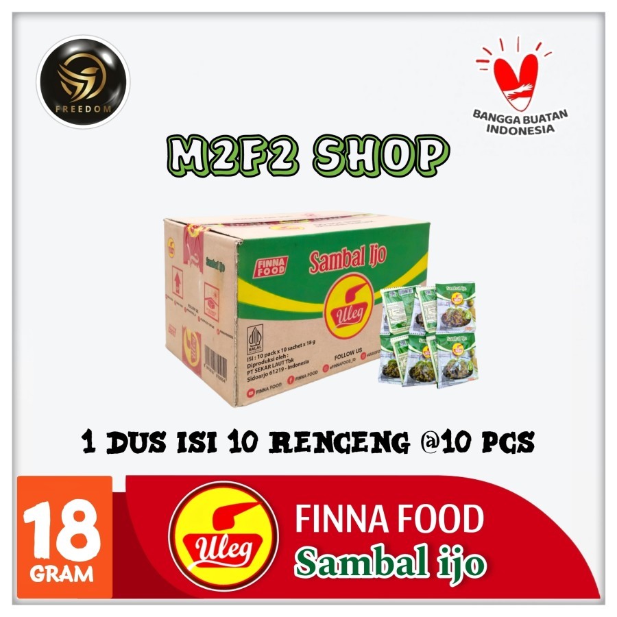

Finna Food Uleg Sambal Ijo Sachet - 18 gr (Kemasan Karton)