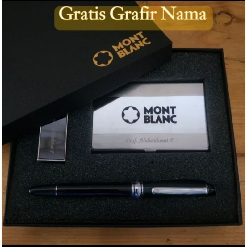 

Gift Set Kits Bulpoint Mont Blanc 3 in 1 Free Grafir Nama/Logo + Hard Box