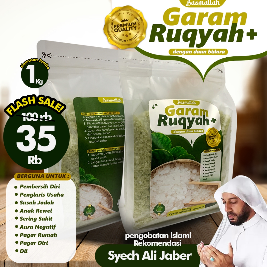 

basmallah garam ruqyah ekstra daun bidara kemasan 1000gr