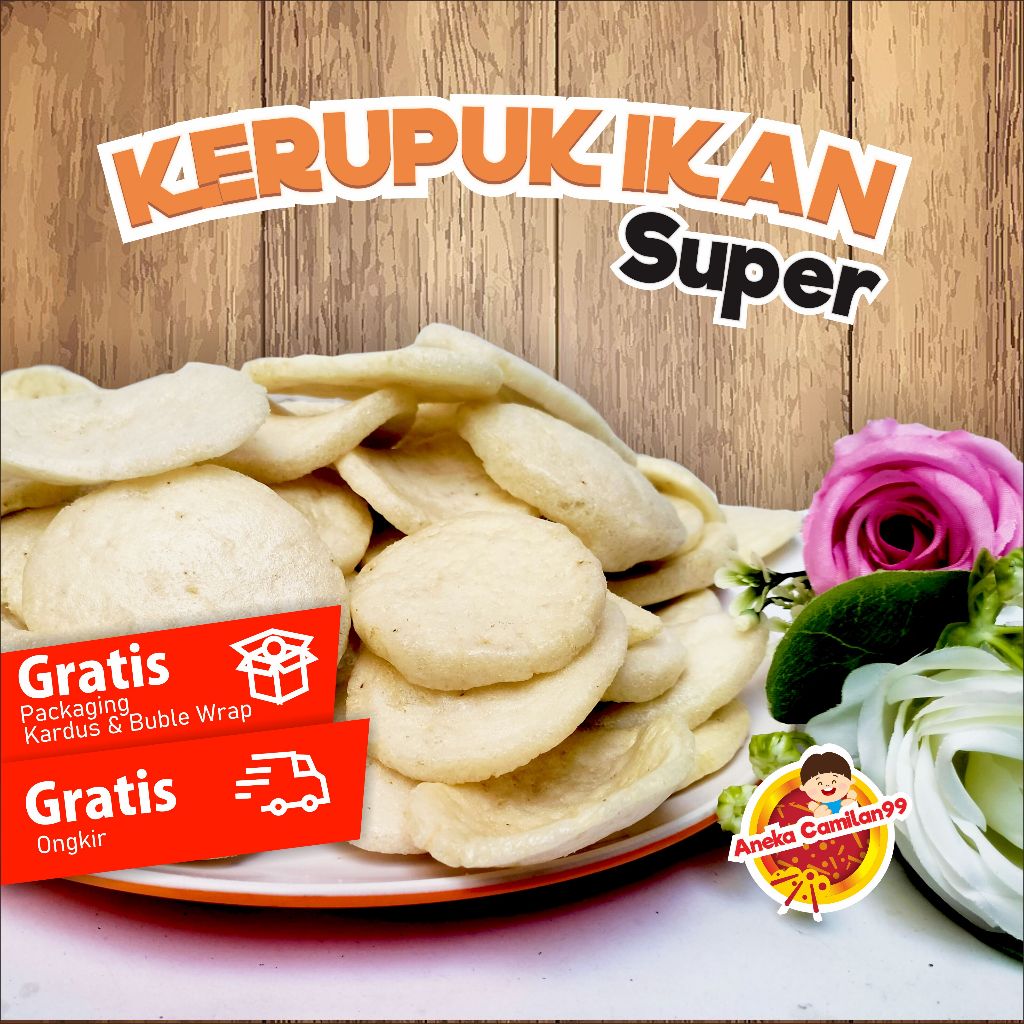 

Amplang ikan tengiri super 1kg | Kerupuk ikan tengiri asli 1kg