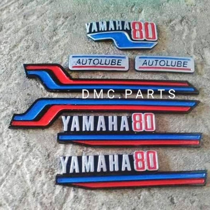 LOGO EMBLEM BODY SET (REPRO) YAMAHA V80 tahun 1979 V80 PLATINA CDI (1979-1982) BISA PILIH V 80 V80CD