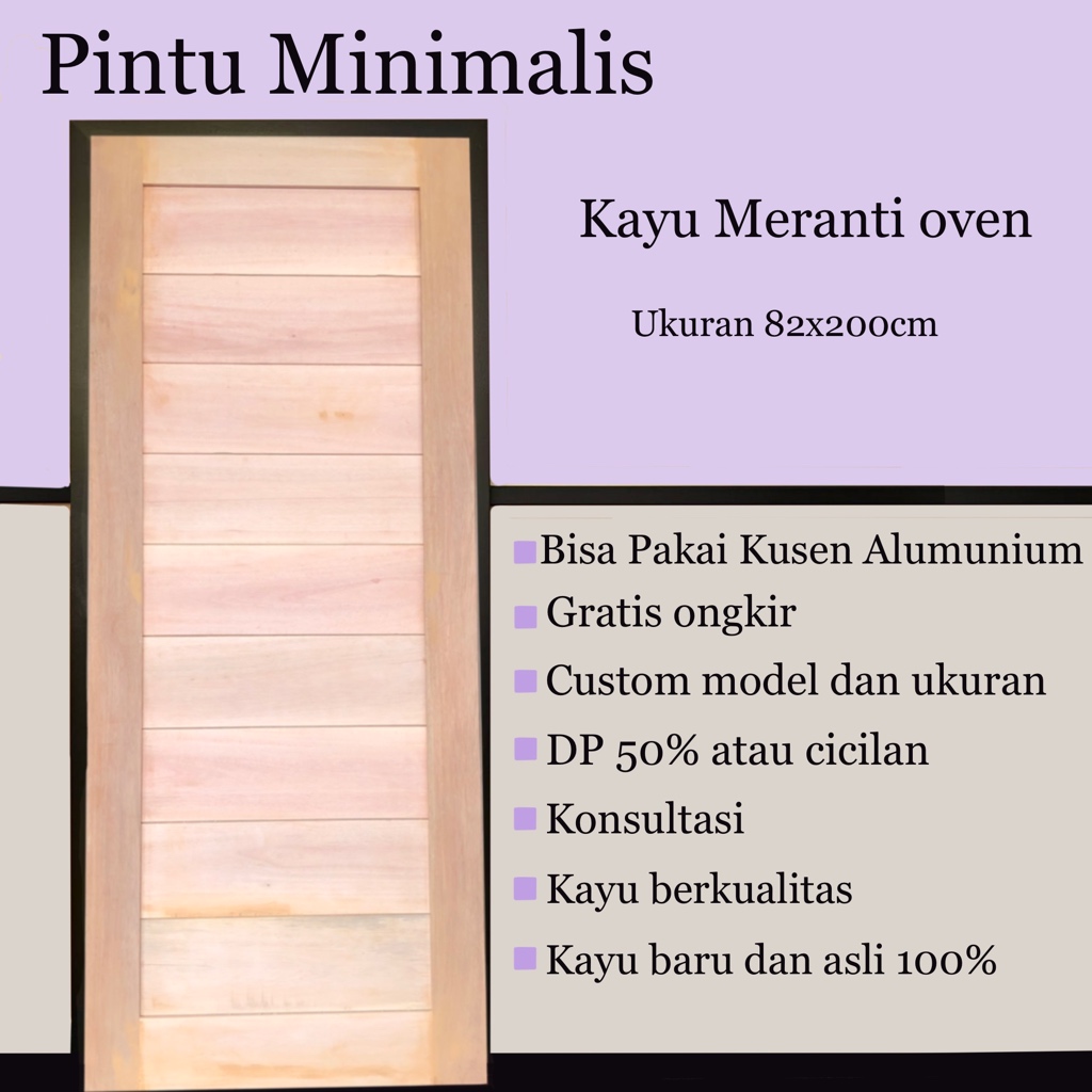 Pintu Minimalis Kayu Solid ukuran standar