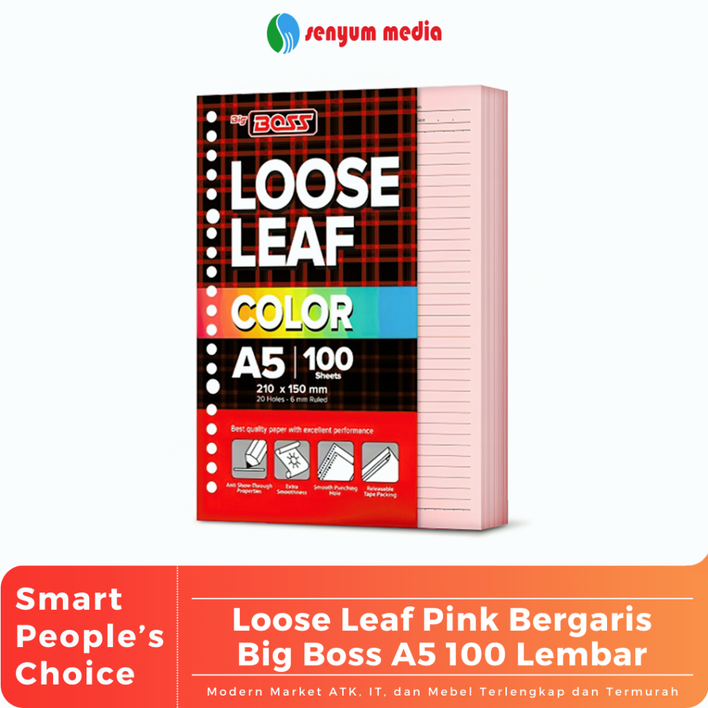 

Loose Leaf Pink Bergaris Big Boss A5 100 Lembar (1 Pcs Isi 100 Lembar) (S:PCS)