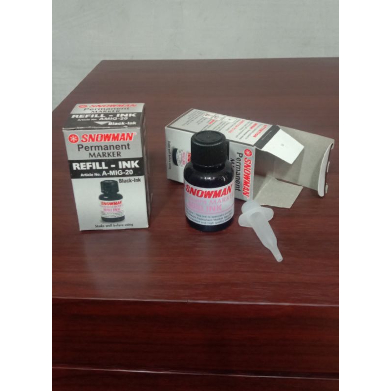 

refill ink/ isi ulang tinta spidol permanen snowman hitam AMIG-20