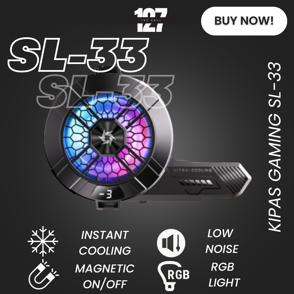 SL33 Fan Cooler HP Funcooler Kipas Pendingin HP Fan Cooler Radiator Cooling Fan Gaming 2 Mode Clip M
