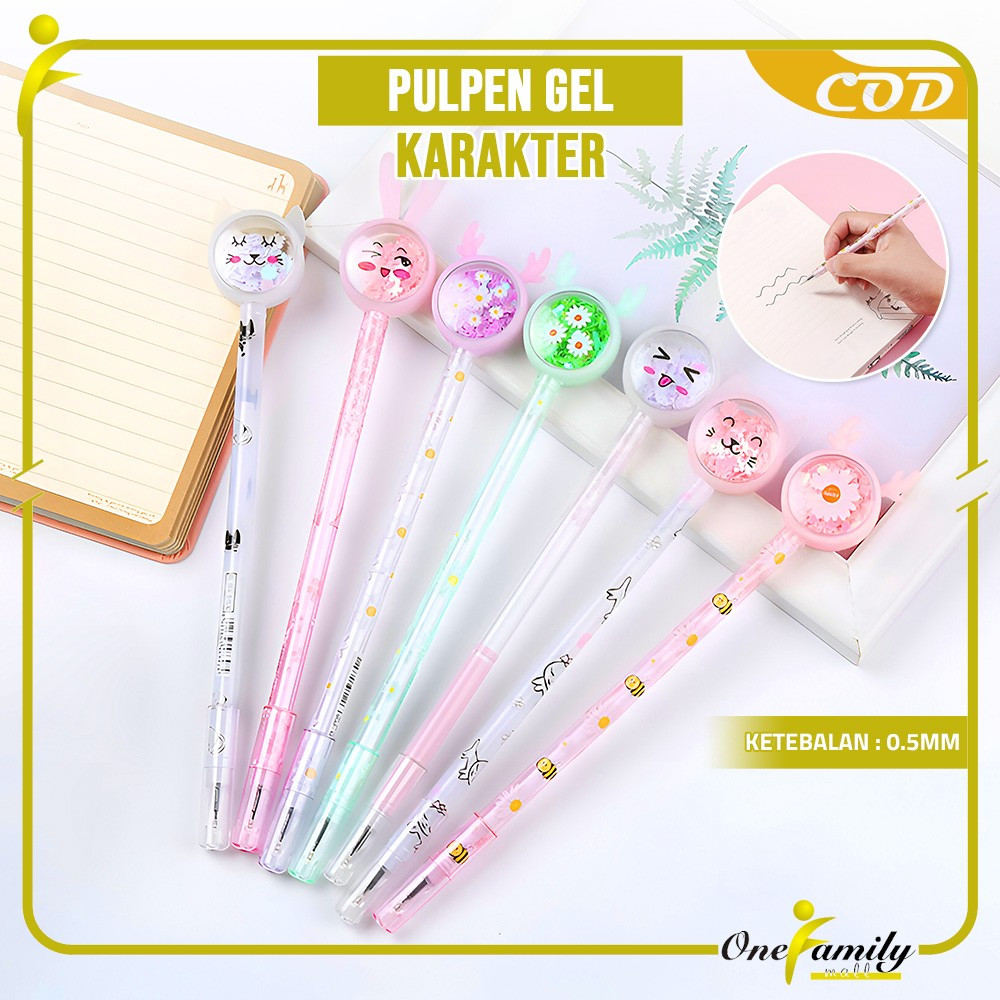 

ONE-A90 Pulpen Gel Bunny 0.5mm Pena Gel Pastel Alat Tulis Karakter / Pena Cair Daisy Pena Kupu Motif Payet Gliter Ink Gel Perlengkapan Sekolah Kantor Lucu