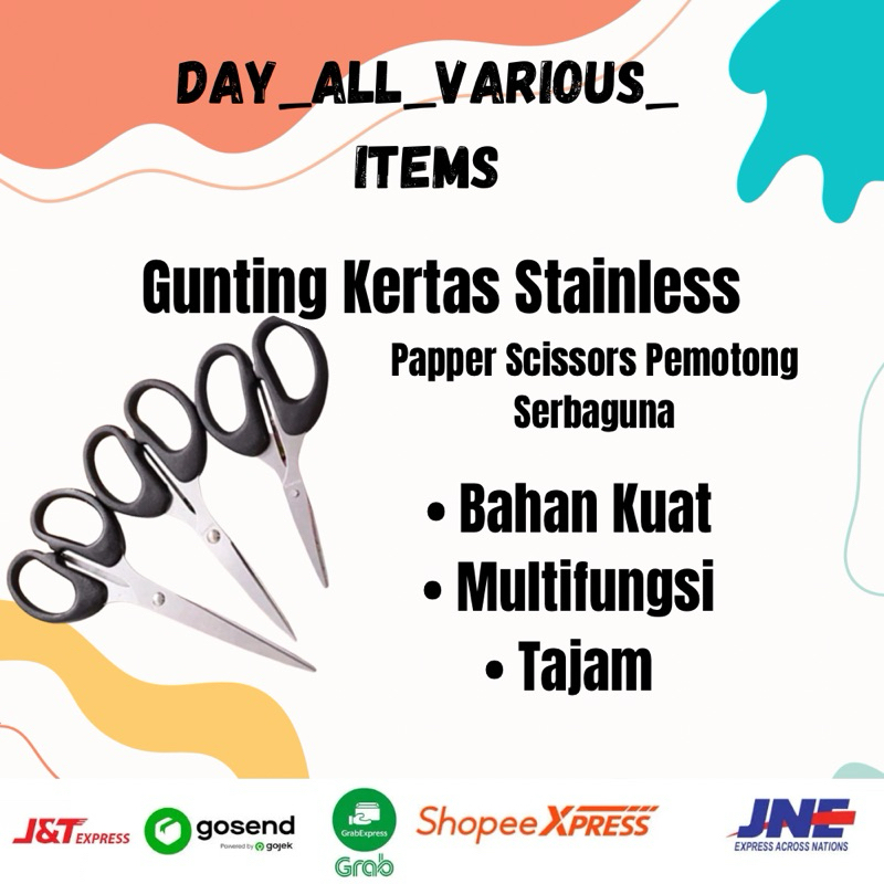 

Gunting Kertas Stainless Paper Scissors Pemotong Serbaguna Murah