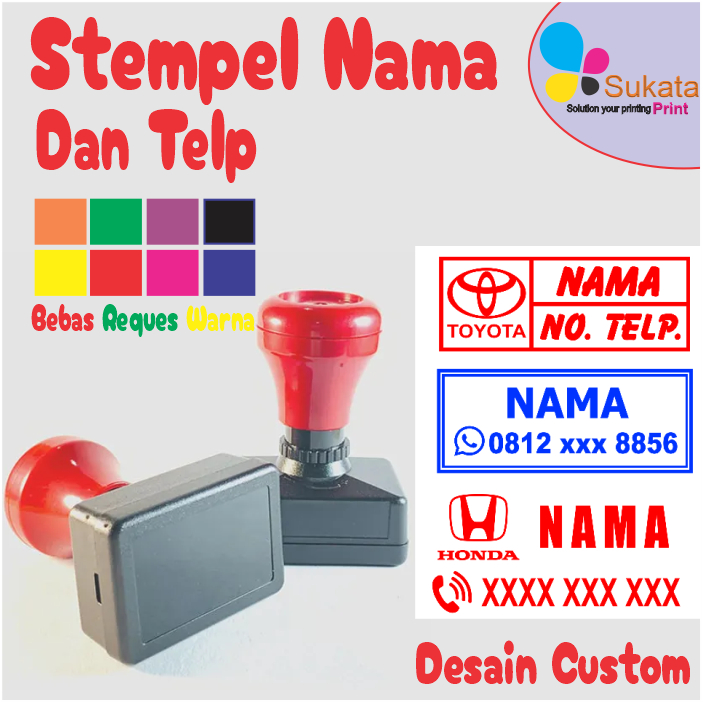 

stempel Brosur/stempel nama & nomor telpon/ stempel otomatis