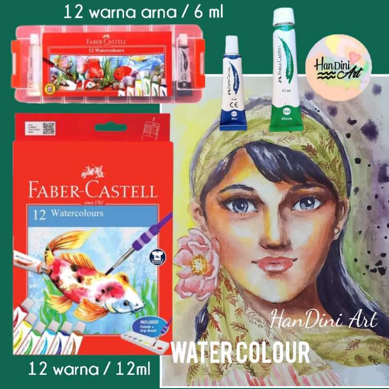 

Cat Air Water Color Faber-Castell 12 Warna 12ml Dan 6ml Peralatan Melukis HanDini Art