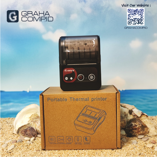 Iware Mini Printer Mobile Printer Thermal Bluetooth Iware MP-58ii Mokapos 58MM