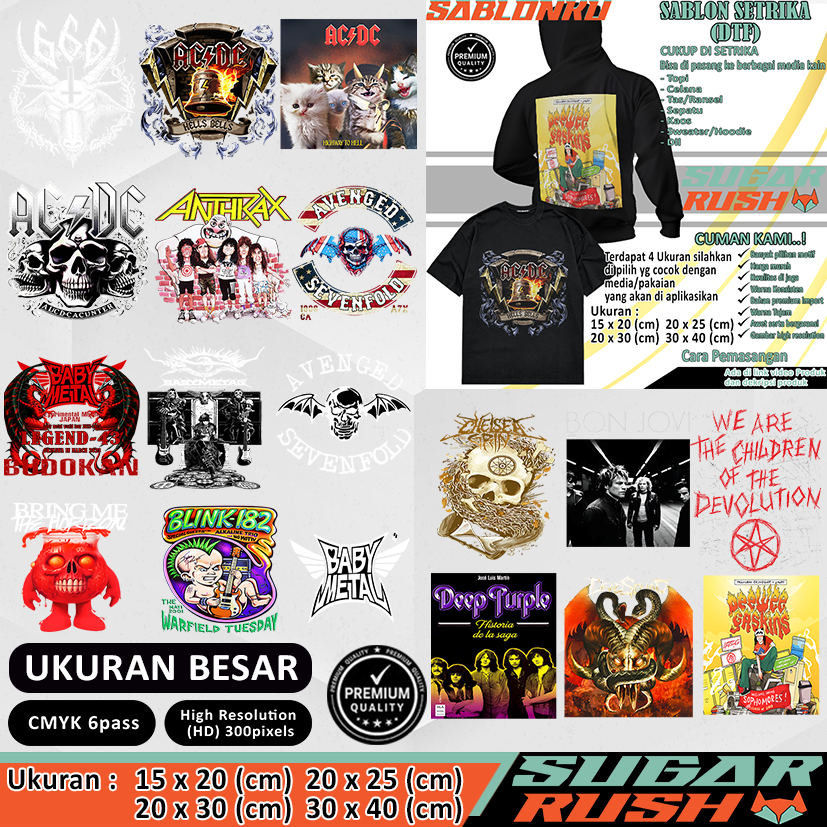 Sablon DTF band metal part 24 sablon setrika satuan