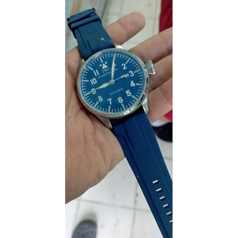 jam tangan pria iwc automatic sport elegant simple siap pakai rubber strap