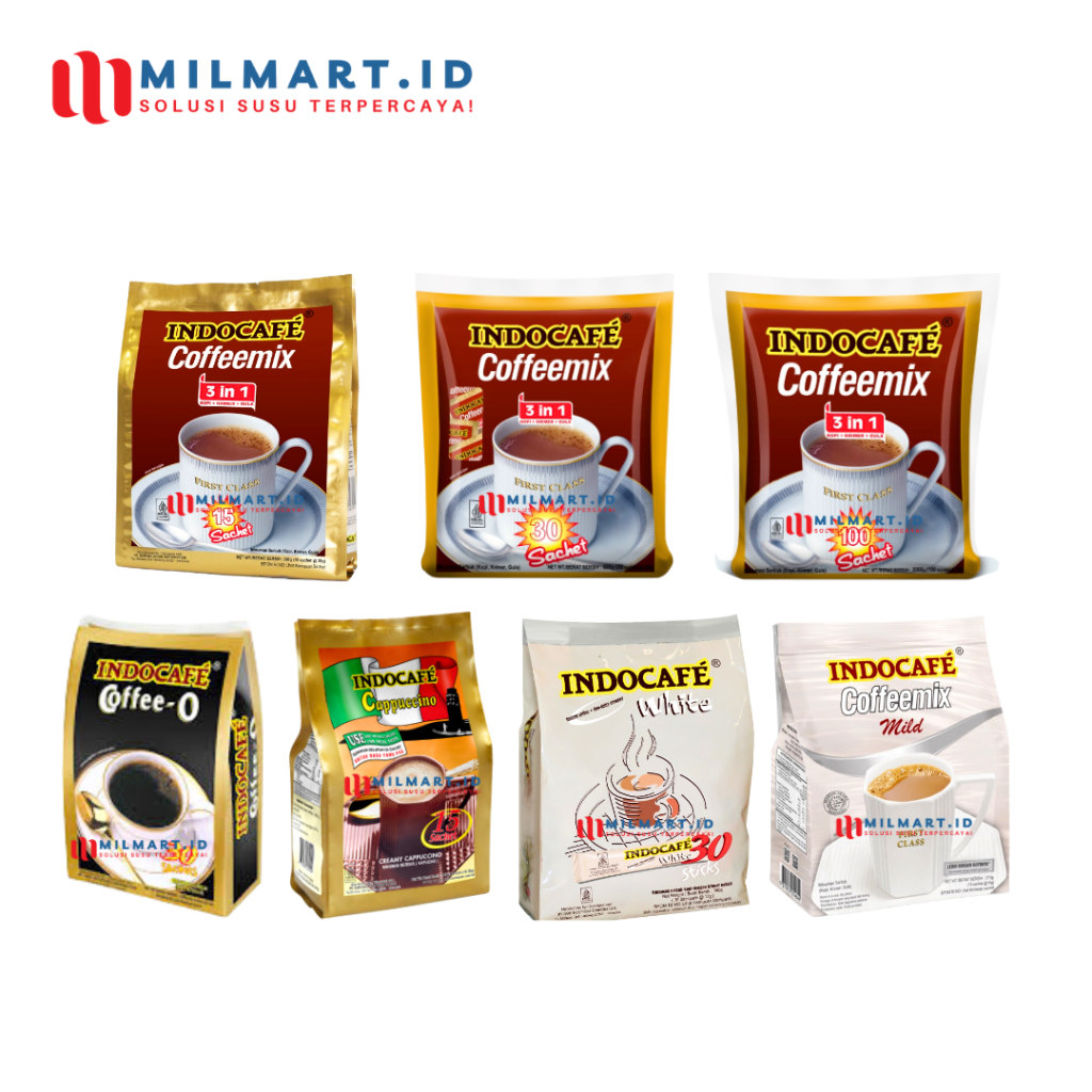 

INSTAN COFFEE SACHETS POUCH INDOCAFE COFFFEEMIX 3 IN 1 VARIANS COFFEE-O/MILD/WHITE/CAPPUCCINO