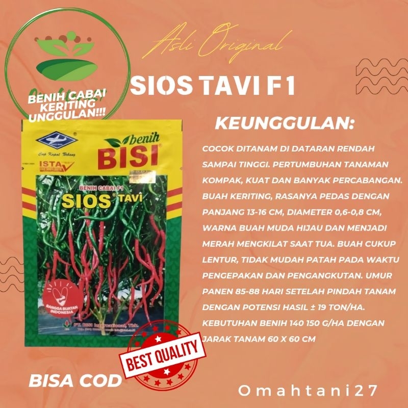 Benih Cabe keriting Sios Tavi