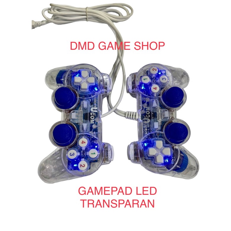 KODE L59L GAMEPAD DOUBLE TRANSPARANSTIK LED DOUBLESTIK PC DOUBLE