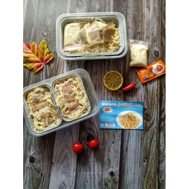 

Spaghetti Brulle carbonara cheese lava Italian spageti pasta frozen