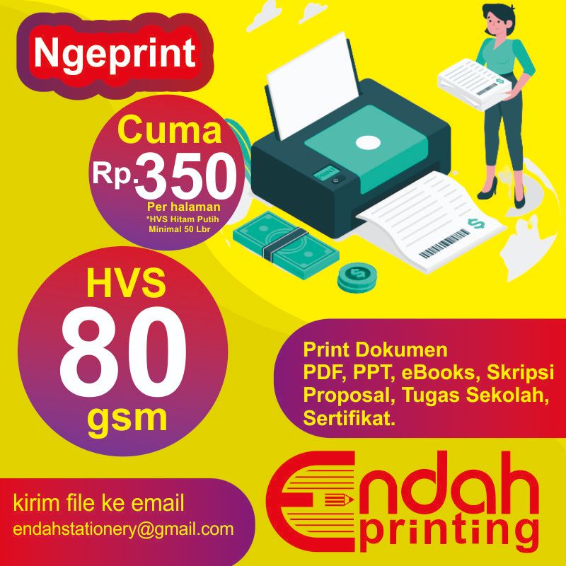 

Print / Cetak Buku Cepat Murah A5 A4 B5 80/75gsm Warna dan Hitam Putih