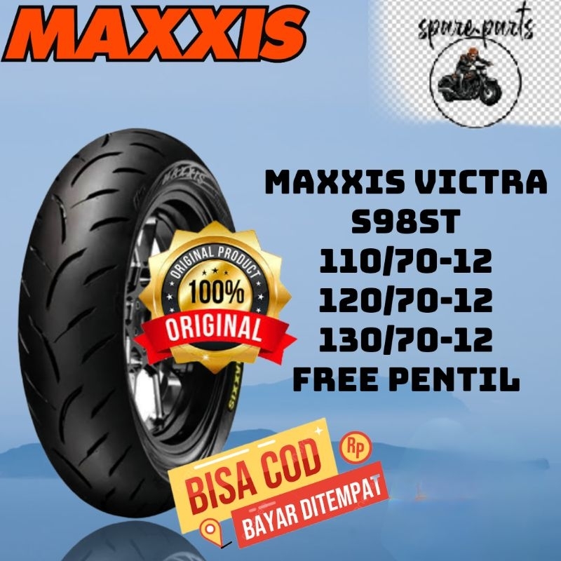 ban tubeless maxxis victra s98st ring 12 (110/70,120/70,130/70) for all matic ring 12 free pentil 10
