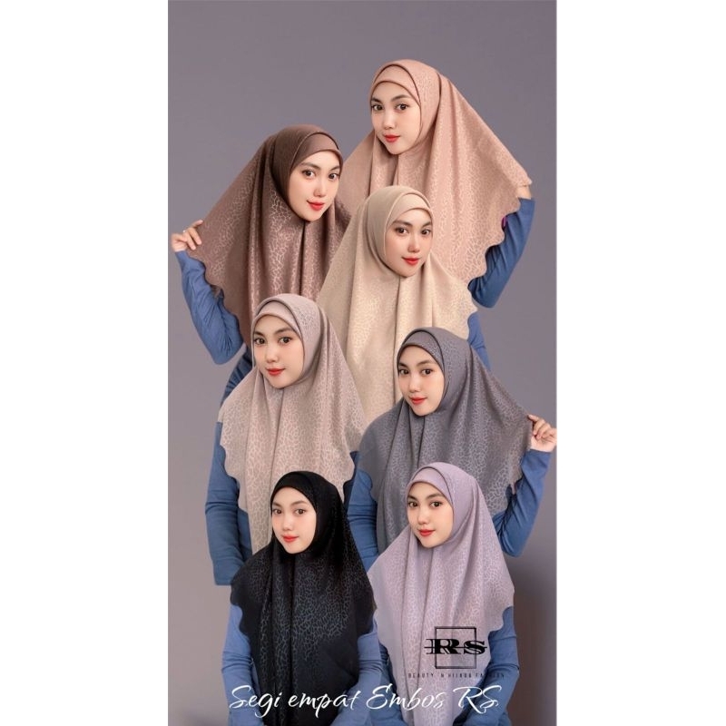 KERUDUNG SEGIEMPAT NEW RS HIJAB EMBOSS PREMIUM BEST SELLER HIJAB PERSEGI
