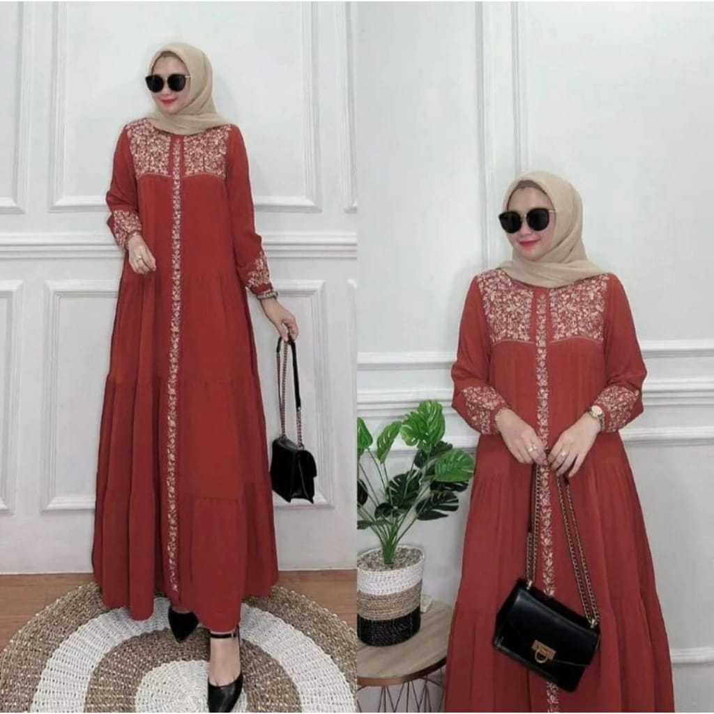 Big Sale Gamis Maroko Dress Aplikasi Bordel Mewah Bahan Krinkle Airflow/ Maroko Dress / Gamis